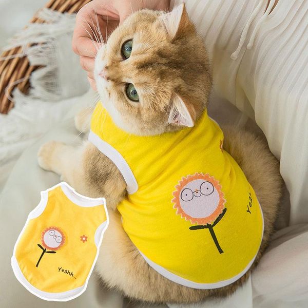 

cartoon cute puppy clothes for small dogs spring leisure cat costume kitty printing pet teedy sports dog vests costumes