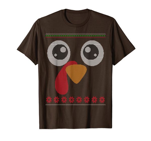 

turkey face ugly thanksgiving sweater like t-shirt, White;black