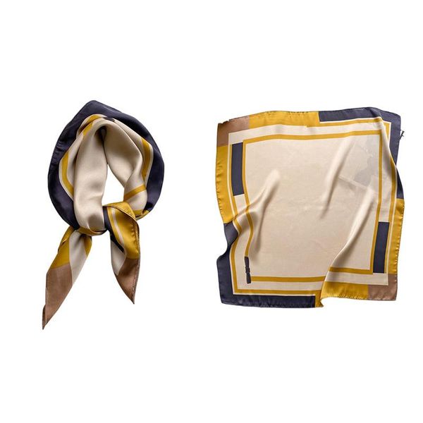 

scarves 70*70cm silk scarf women small square spring ins fashion decoration headband autumn thin, Blue;gray
