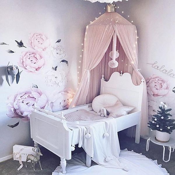 

kids room bed mosquito net chiffon ball hanging tent nets accessories hair ball wall crib netting hanging balls