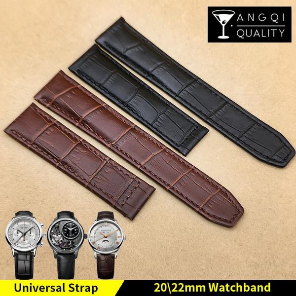 

watch bands yq 20*18mm 22*18mm genuine calf leather band for maurice lacroix strap watchband pontos mp black brown with tools