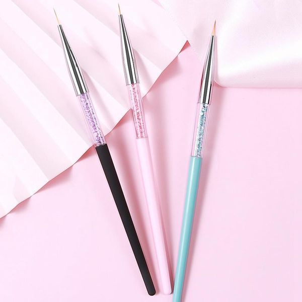 

3pcs/set 7/9/11mm nail art acrylic french painting brush flower design stripes lines liner diy drawing pen manicure tools1, Yellow