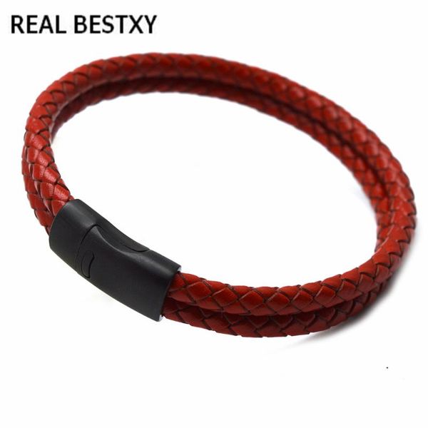 

charm bracelets real xy 5mm fashion leather bracelet men strap stainless steel bangle women jewelry wholesale, Golden;silver