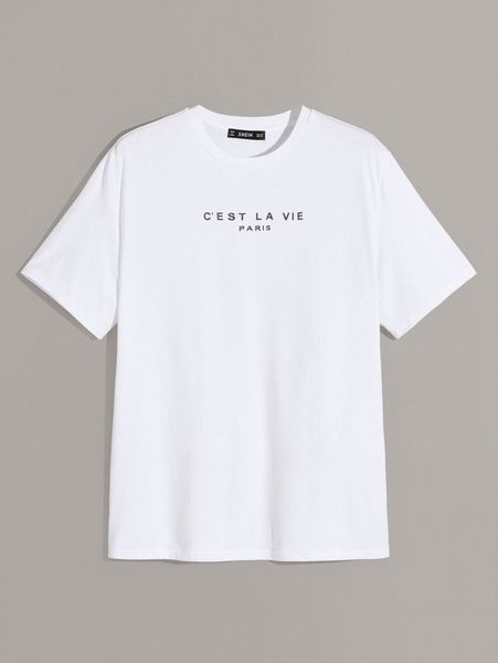 

men slogan graphic tee g453#, White;black