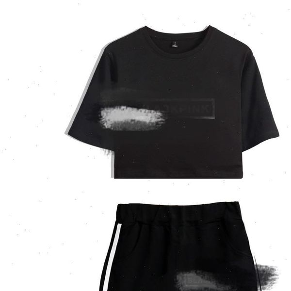 

summer bp sets women tracksuits short sleeve crop and shorts sweat suits suit two piece set, Gray