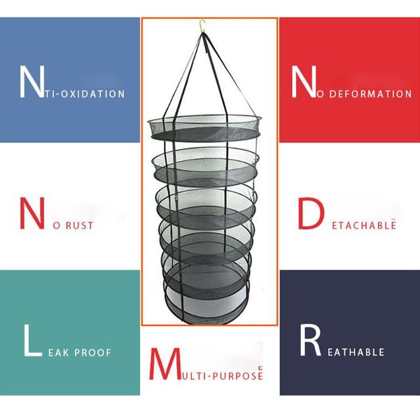 

laundry bags planting drying rack flowers multi layer folding outdoor durable garden practical clip-on hanging basket mesh home