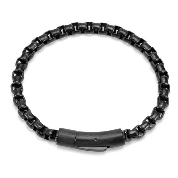

link, chain punk rock stainless steel bracelets vintage link men bracelet handmade male hand jewelry accessories boyfriend, Black