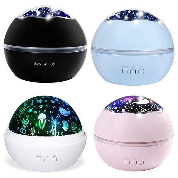 

night lights star projector light, lamp romantic rotating sea animals moon cover lighting for children adults bedr