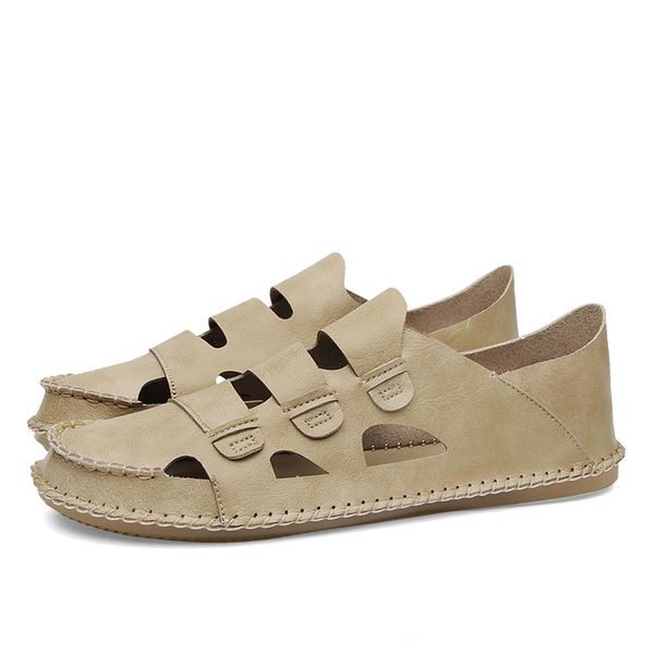 

sandals sandalias shoe size jelly thong homme em hollow breathable roman leather cuero plage male thick luxury 39 men mens mountain on, Black