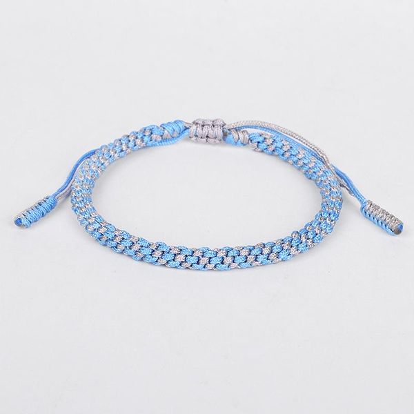 

multi color tibetan buddhist bracelets & bangles for women and men handmade knots rope budda lucky bracelet charm, Golden;silver