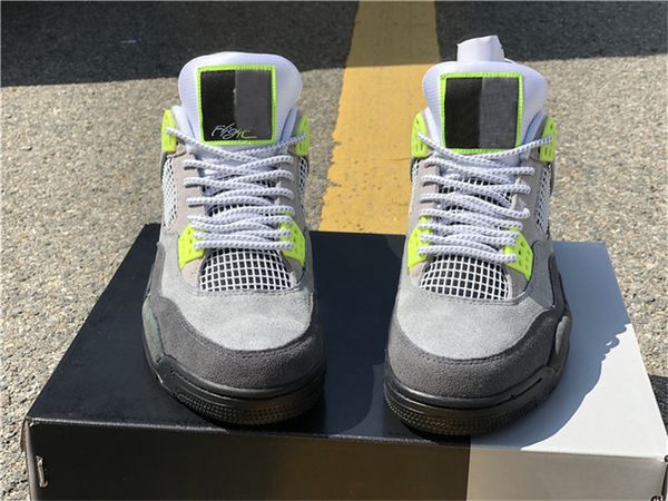 

2021 air authentic og 4 se neon retro cool volt wolf grey anthracite outdoor shoes men sneakers sports with original box ct5342-007
