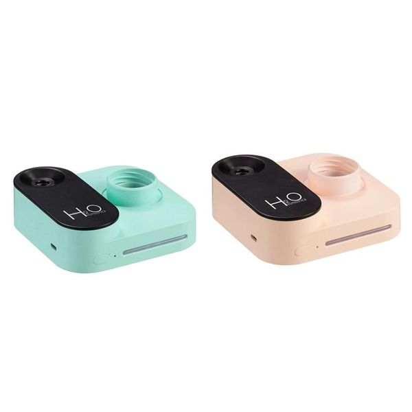 

humidifiers 2 pcs portable humidifier rechargeable aromatherapy humidificador usb aroma air diffuser with night lamp, green & pink