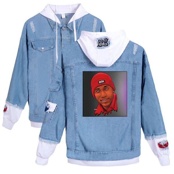 

men's jackets 2021 denim jacket hopsin 2d print casual men women clothes, Black;brown
