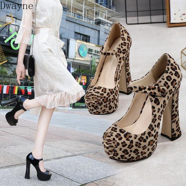 

dress shoes elegant thick heel women europe and america fashion fish mouth single shoe model catwalk big size high heels 44,45,461, Black