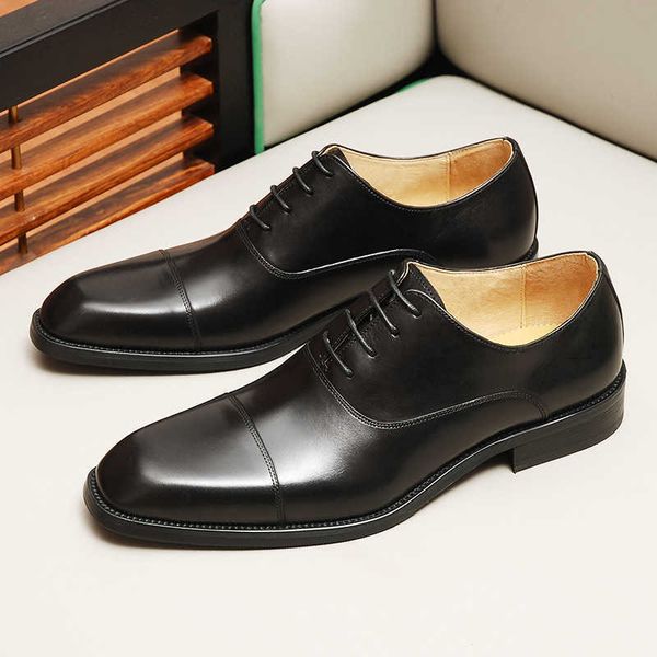

british three connector men's business ess leather shoes real bridegroom's wedding goodyear handmade oxford shoes men's, Black