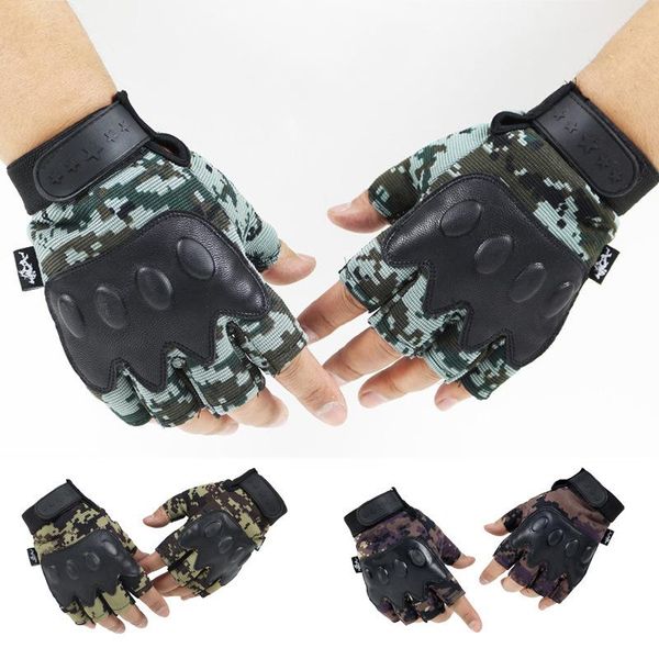 

five fingers gloves men' half-finger tactical military army shooting fingerless glove drive outdoor punk riding motorcycle mittens s22, Blue;gray