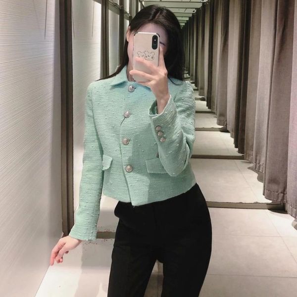 

vintage jackets women outwear elegant harajuku single breasted outerwear chic turn down long sleeve collar office overshirt women's, Black;brown