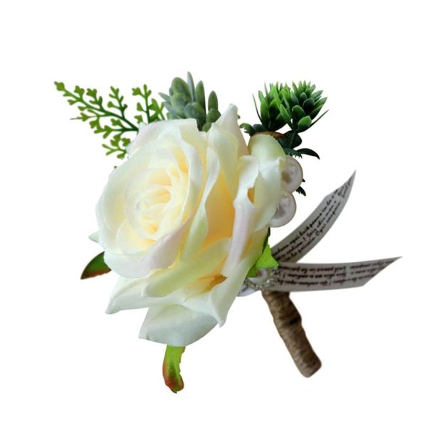 

artificial rose flower corsage bridal groom bridesmaid boutonnieres decorative flowers & wreaths