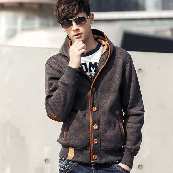 

men's spring and tracksuits autumn leisure sports hooded cardigan, Gray