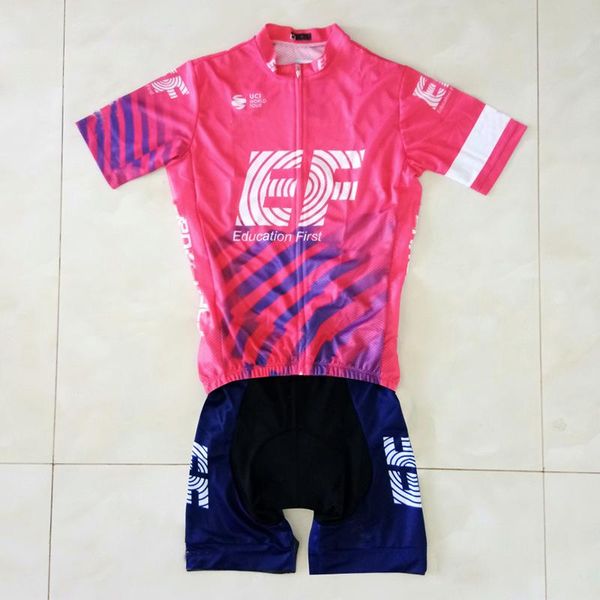 

racing sets pink ef bib cycling jersey set men short sleeve bike clothing suit mtb road bicycle wear uniform ropa ciclismo, Black;blue
