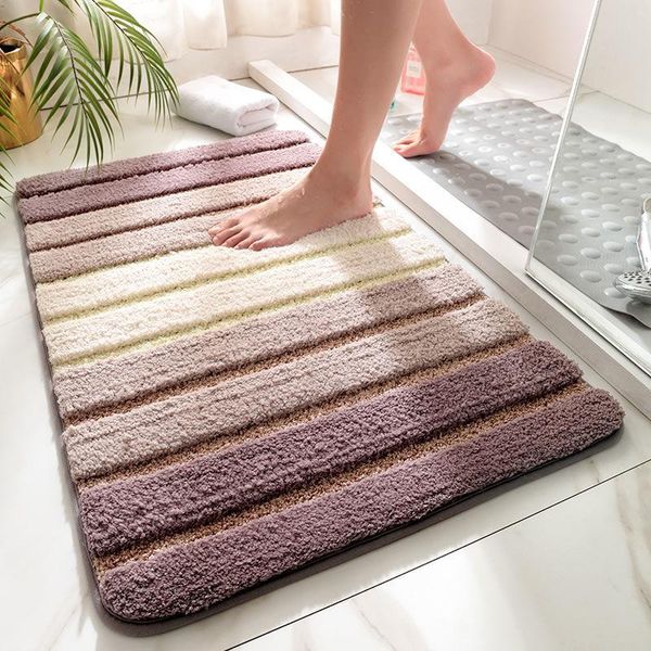 

carpets household flocking fiber carpet bathroom living room kitchen door mat absorbent non-slip floor pad bedroom bed side
