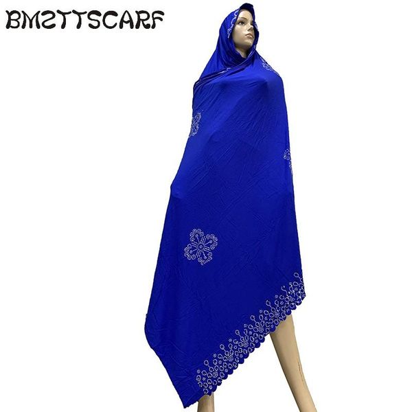 

scarves 100% soft cotton scarf kashkha for african muslim women dubai pray big shawls with rhinestones bm826, Blue;gray
