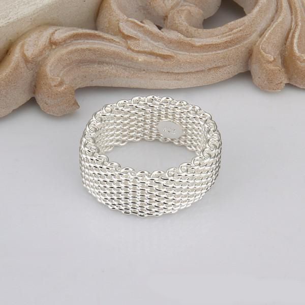 

sale network sterling silver plated ring gr040,women's 925 silver band rings rru44 jewelry lovers gift with box