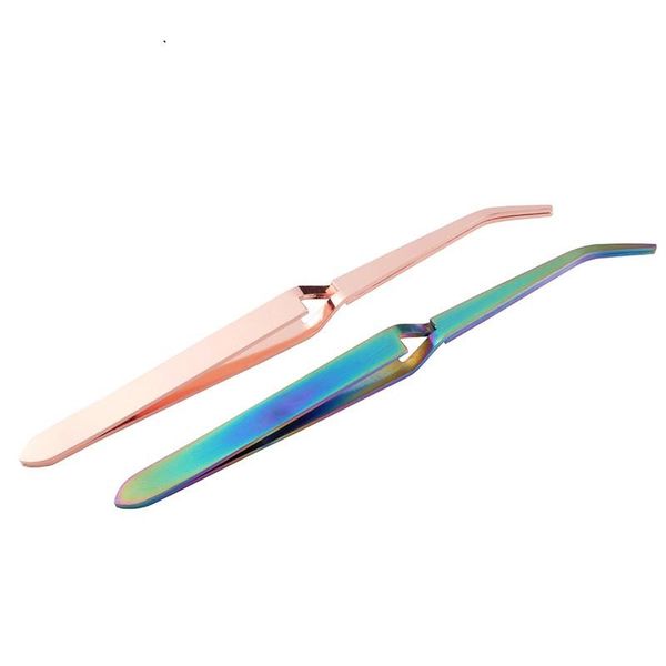 

rose gold stainless steel nail clip curve pincher uv gel shaping tweezers manicure tools art pinching clamp equipment, Silver