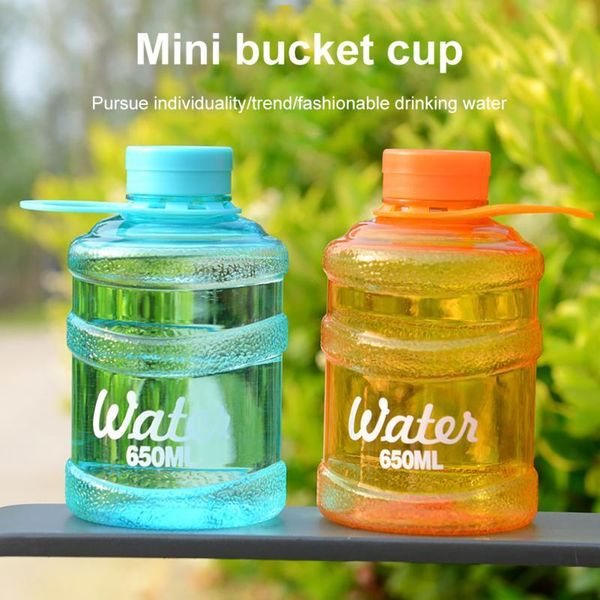 

water bottle 650ml large capacity cup creative plastic bucket portable fall-resistant children's mini