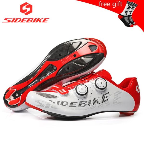 

sidebike road cycling shoes men racing carbon bike ultralight self-locking bicycle sneakers breathable professional footwear, Black