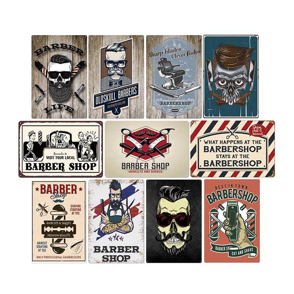 

barber metal sign vintage barbershop poster cafe bar pub wall decorative retro plates home decor 20*30 cm