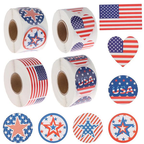

500pcs july 4th independence day stickers scrapbooking tag label sticker decor gift wrap