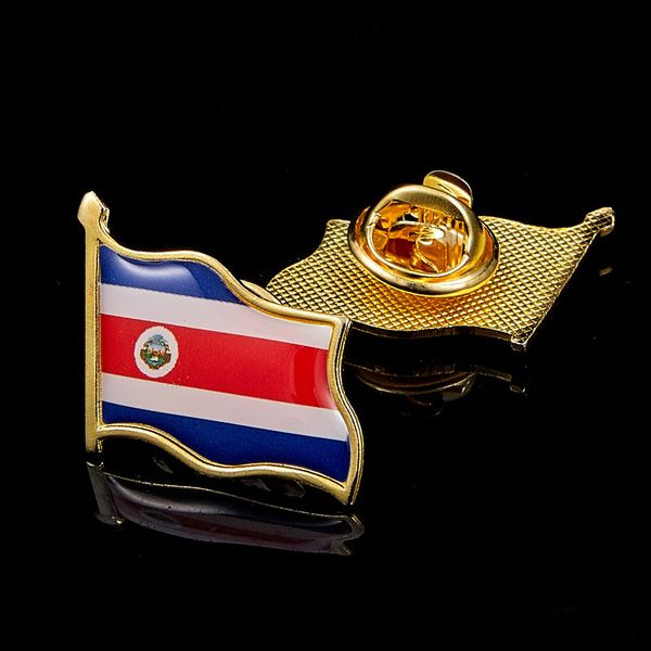 

30pcs costa rica flag national metal flag pin craft country waving badge brooch for clothes lapel bag decoration