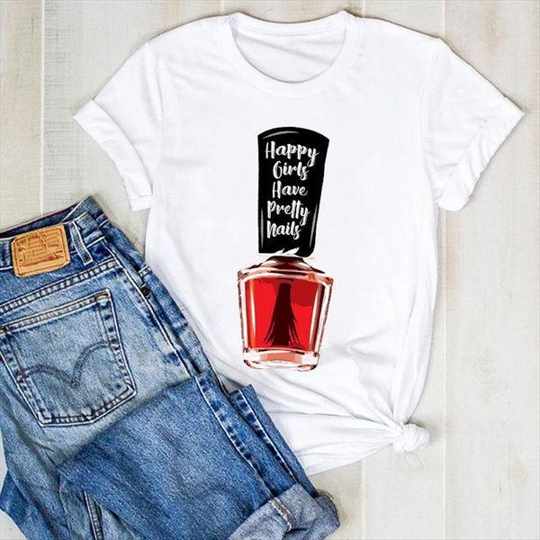 

fingernail letters beauty elegant summer women t shirts tee clothes graphic, White