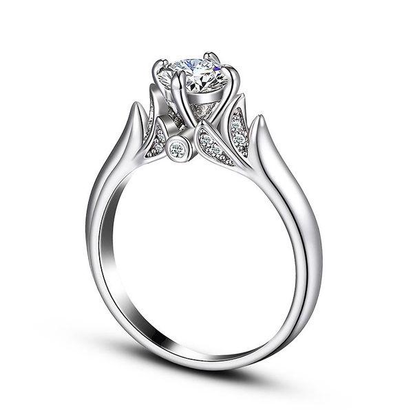 

wedding rings huitan luxury solitaire band for women 4 design elegant bridal timeless brilliant jewelry, Slivery;golden