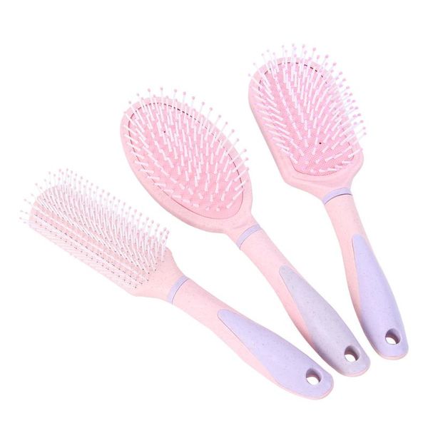 

hair brushes 1 set of 3pcs comb hairdressing brush portable massager for relaxing and relieving fatigue (purple), Silver