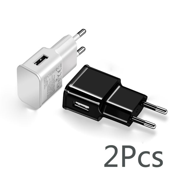 Carregadores de telefone celular 2 pçs / lote 5V 2A viagem conveniente Adaptador de carregador USB de parede USB para Samsung Galaxy S5 S4 S6 Nota 3 2