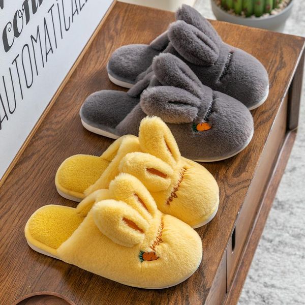 

cotton slippers women's shoes winter thick bottom lovely 's warm cartoon couple, Black