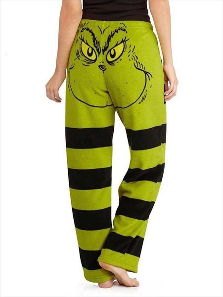 

christmas how the grinch stole womens capris christma trousers suit dr. seuss super mink sleep jogger pants, Black;white