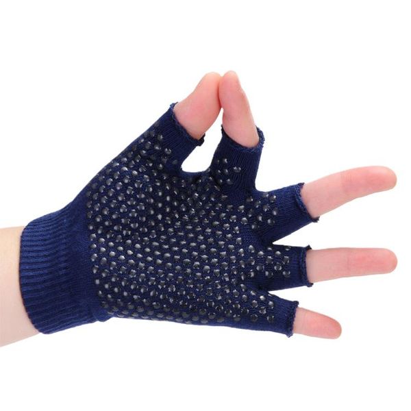 

cycling gloves 1 pair yoga sports for women men gym fitness non slip training workout bodybuilding half finger hand protector, Black
