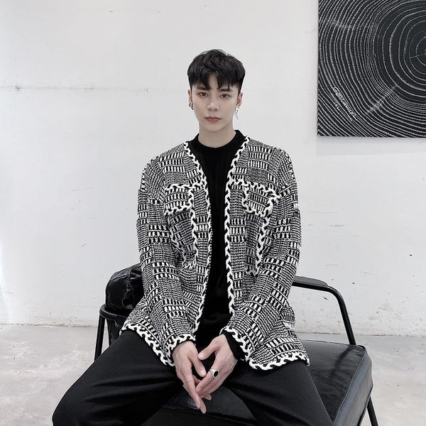 

men's sweaters male jacket outerwear men autumn winter vintage fashion casual cardigan knit sweater coat r057, White;black