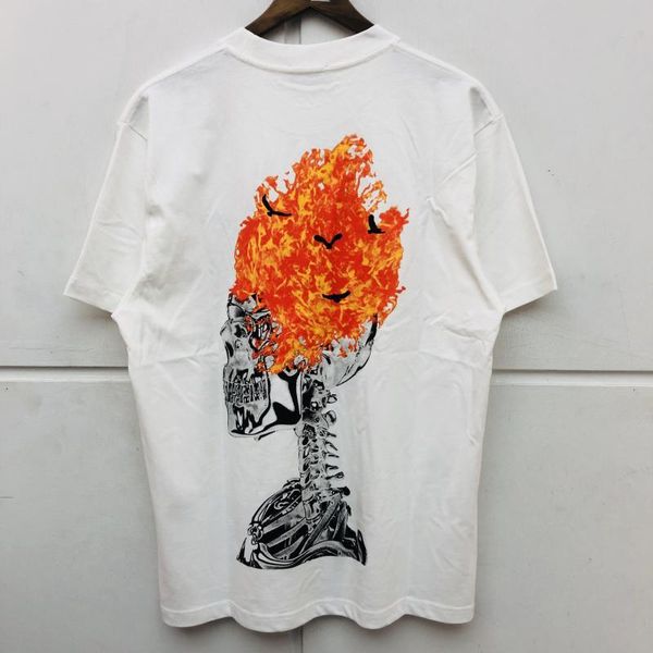 

men's t-shirts fire skull print cactus jack travis scot-shirt men women quality t shirts tee, White;black