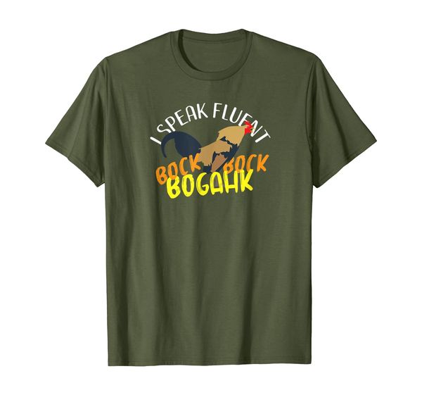 

i speak fluent bock bock bogahk i funny chicken farmer t-shirt, White;black