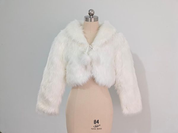 

wraps & jackets women winter warm cloak ivory faux fur wedding wrap bride jacket shawl cape, White