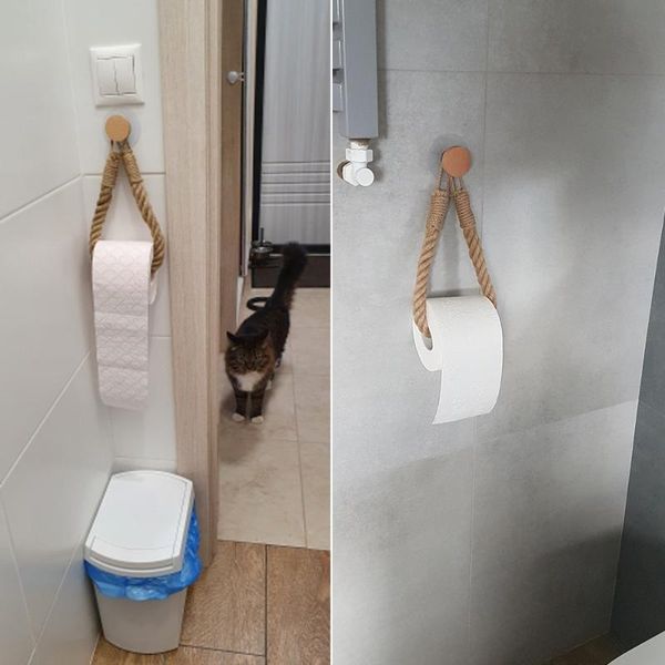 

toilet paper holders wooden vintage towel hanging roll holder rope home el bathroom kitchen decoration supplies wc rolhouder