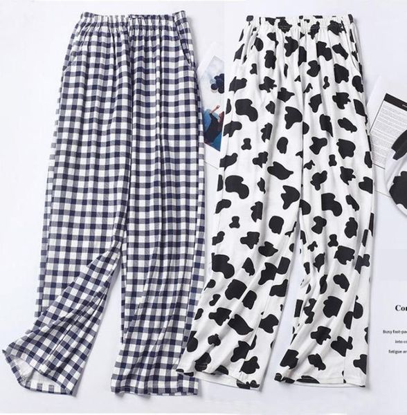 

men's sleepwear home wear soft comfort full-length sleep pants lounge at men spring summer cotton pajamas bottoms, Black;brown