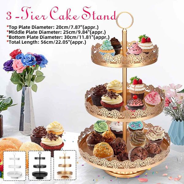

other bakeware 3 tier cupcake round tower metal stand fondant cake tools dessert wedding party display decorations accessory