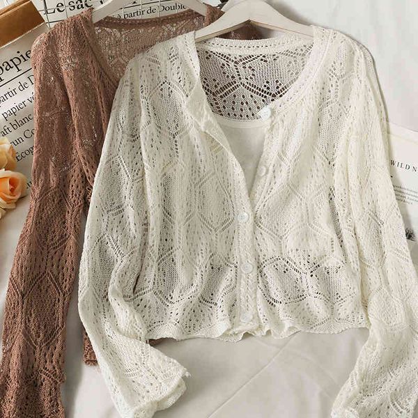 

women's knits & tees female cardigan assemblies leaked with long sleeves, sweater loose short straps 2x81, White