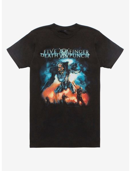 

five finger death punch war robot t-shirt, White;black