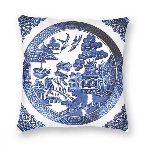

blue willow china square pillow case cushions for sofa delft pattern awesome pillowcover home decor cushion/decorative